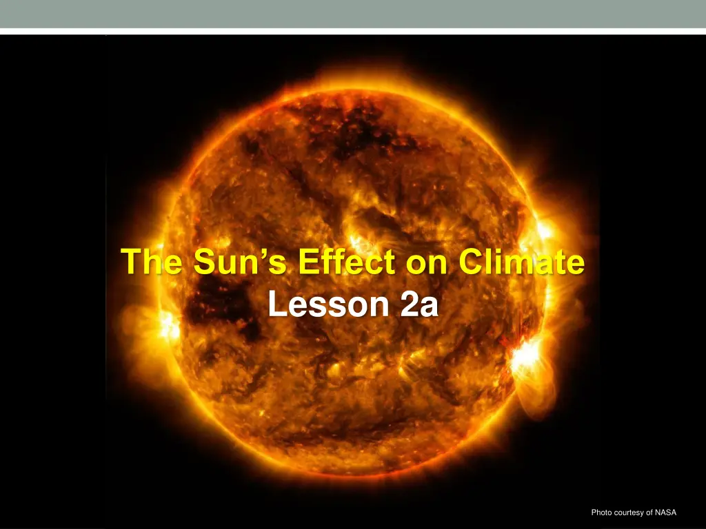 the sun s effect on climate lesson 2a