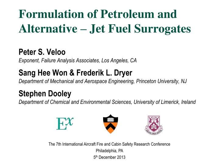 formulation of petroleum and alternative jet fuel