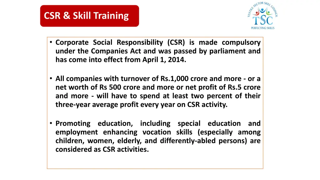 csr skill training