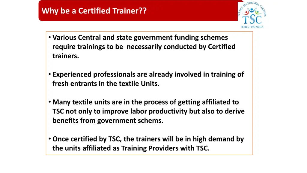 why be a certified trainer