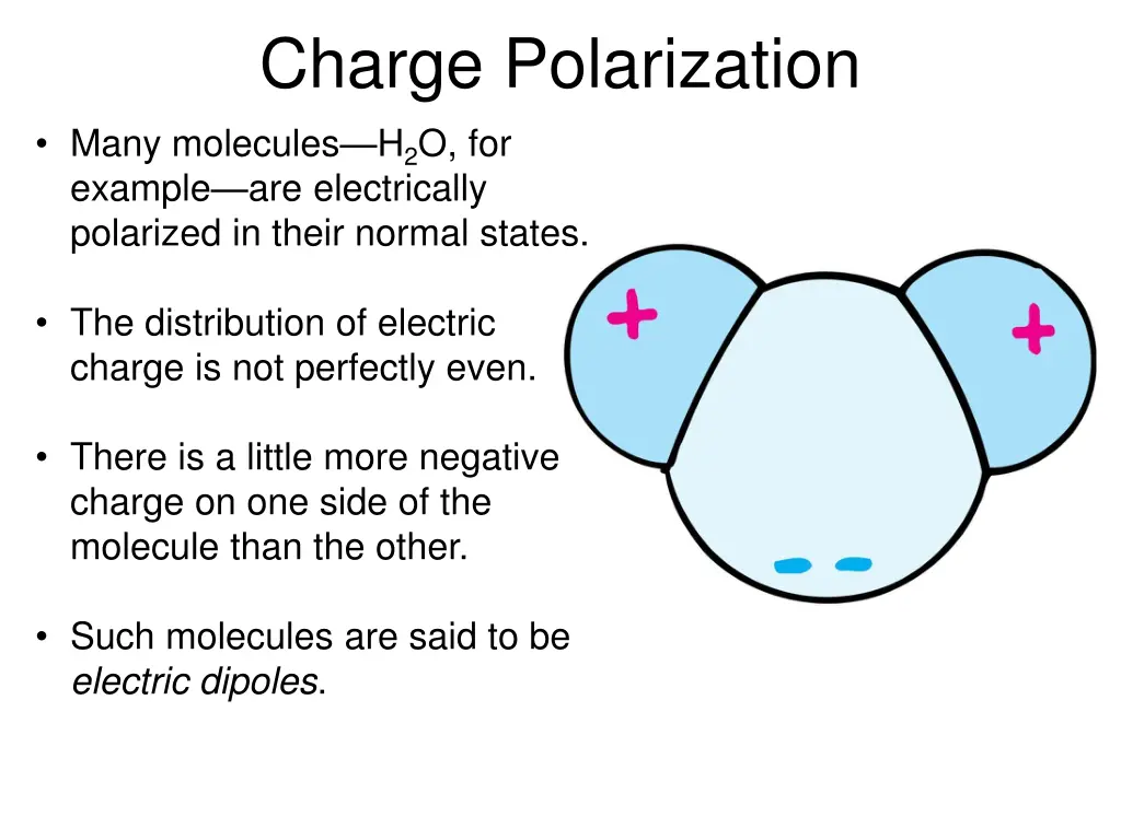 charge polarization many molecules