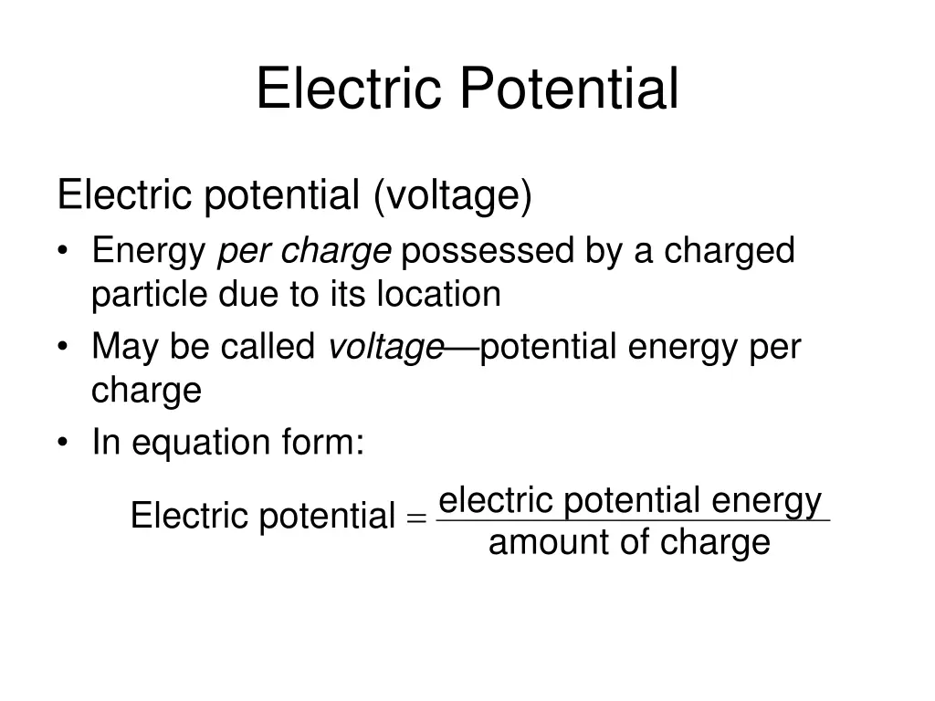 electric potential 1