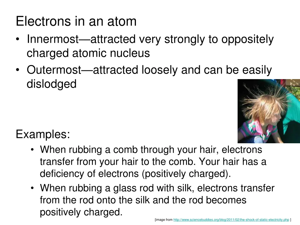 electrons in an atom innermost attracted very