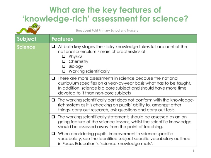 what are the key features of knowledge rich