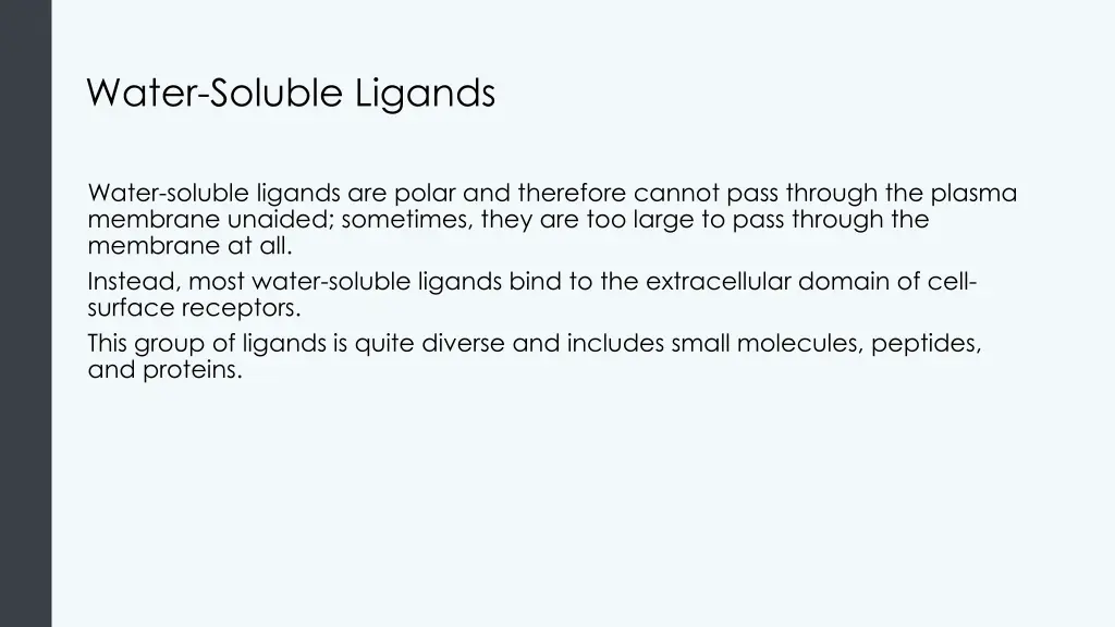 water soluble ligands