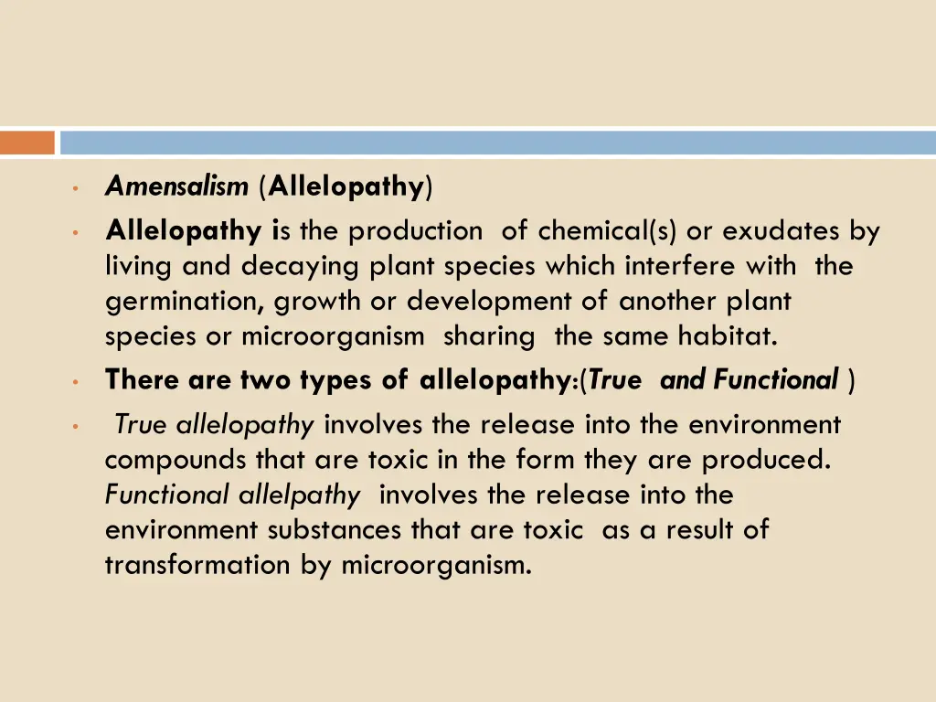 amensalism allelopathy allelopathy