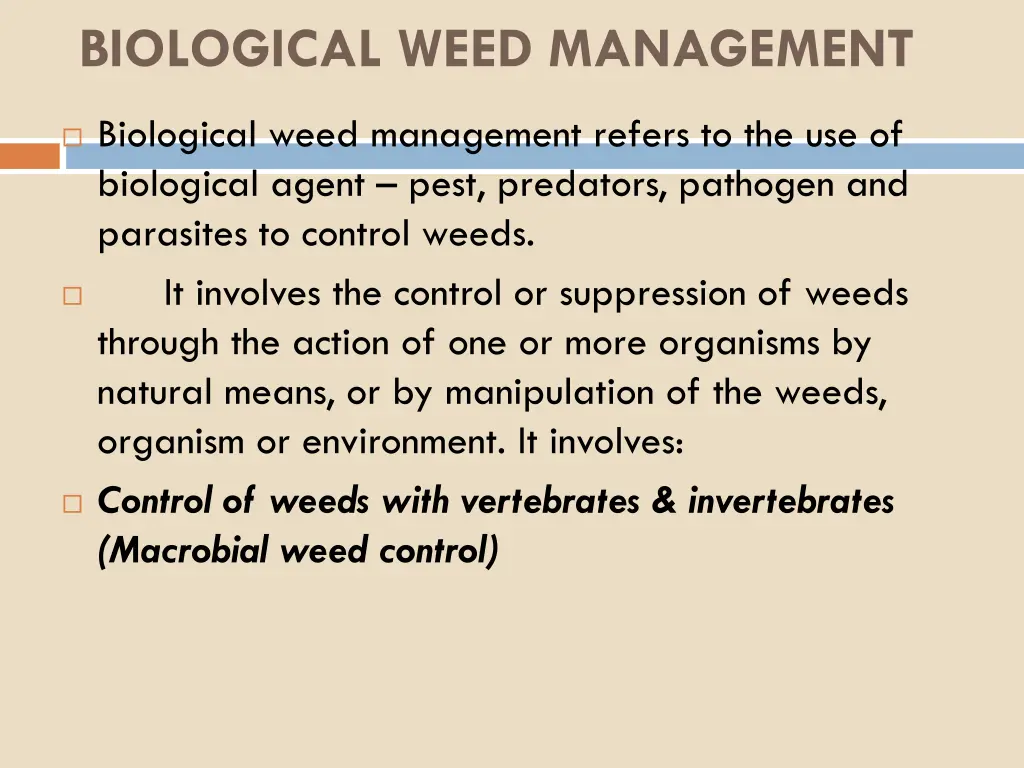 biological weed management