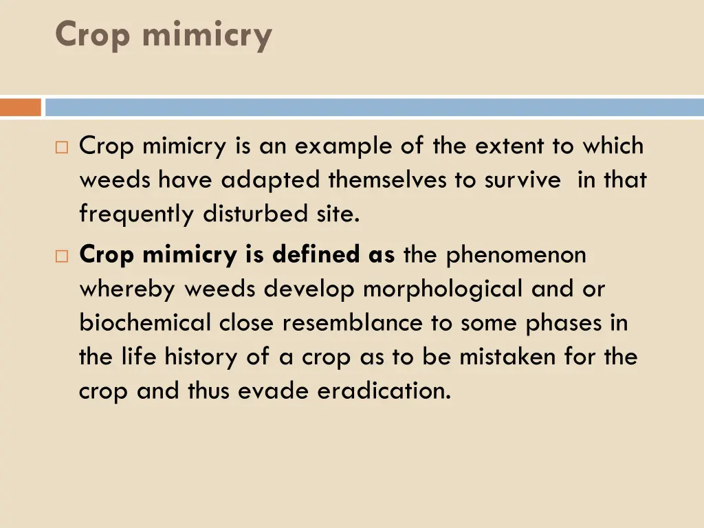 crop mimicry