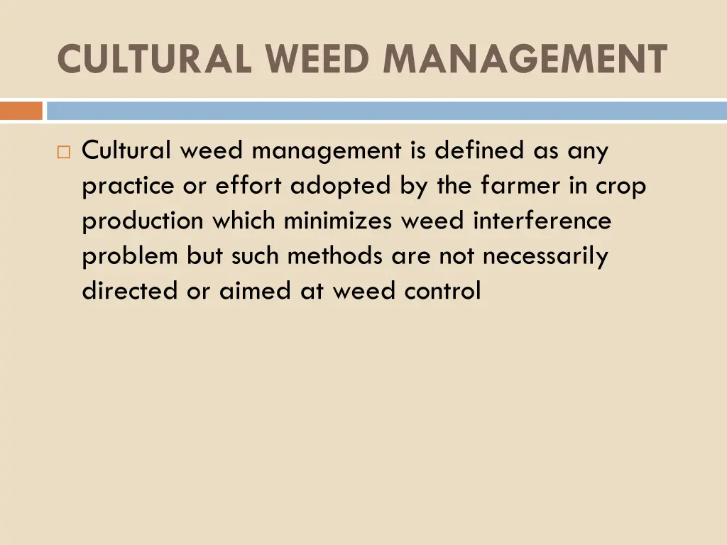 cultural weed management