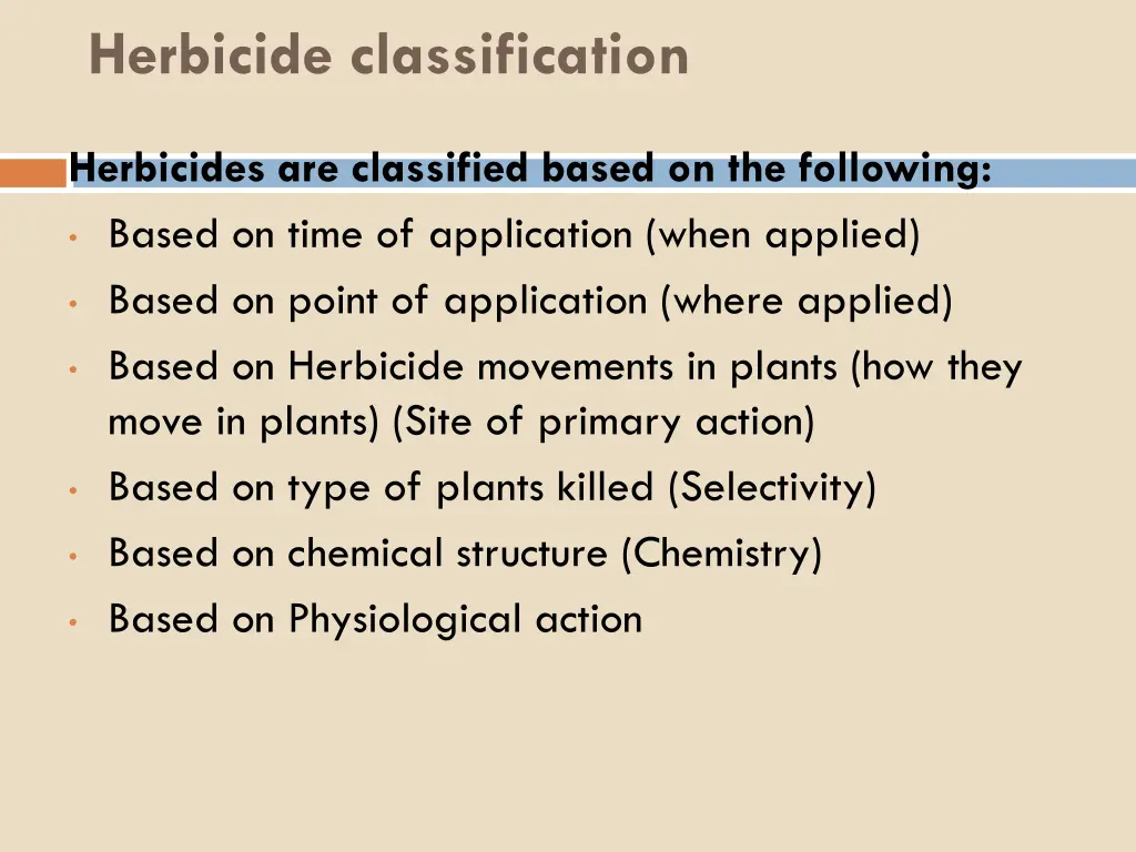 herbicide classification