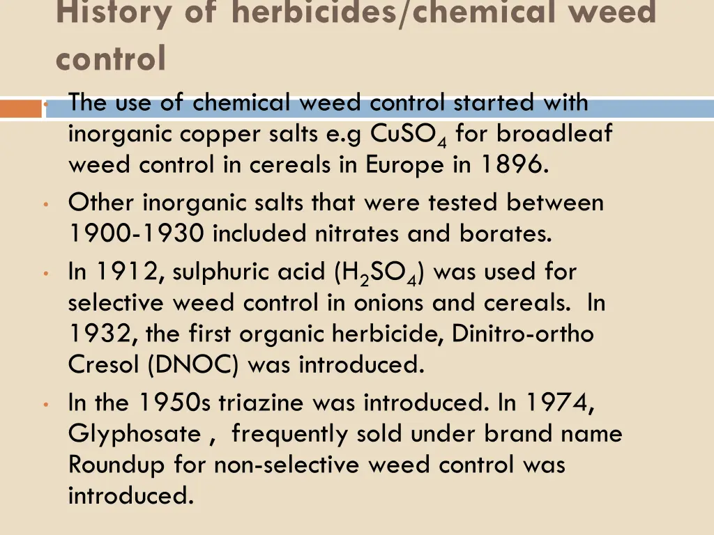 history of herbicides chemical weed control