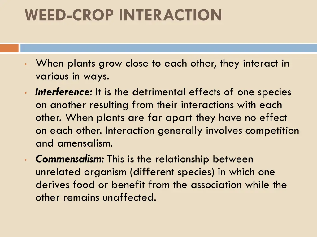 weed crop interaction