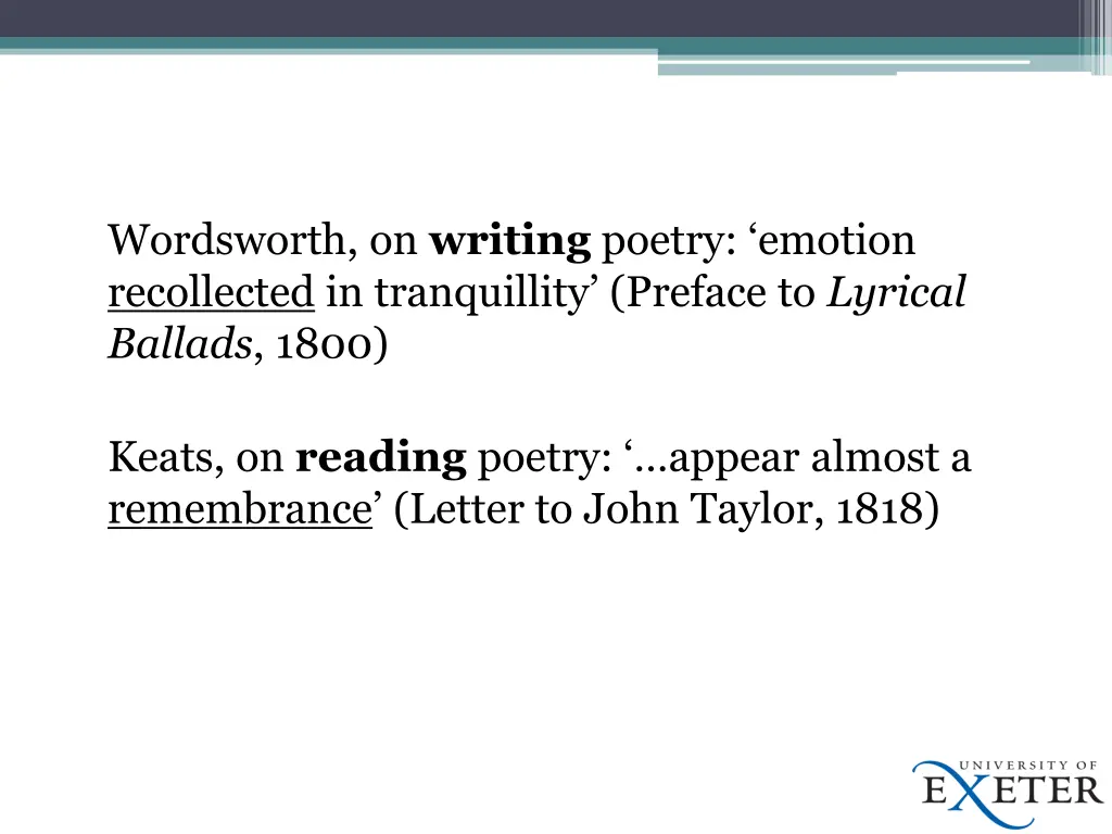 wordsworth on writing poetry emotion recollected