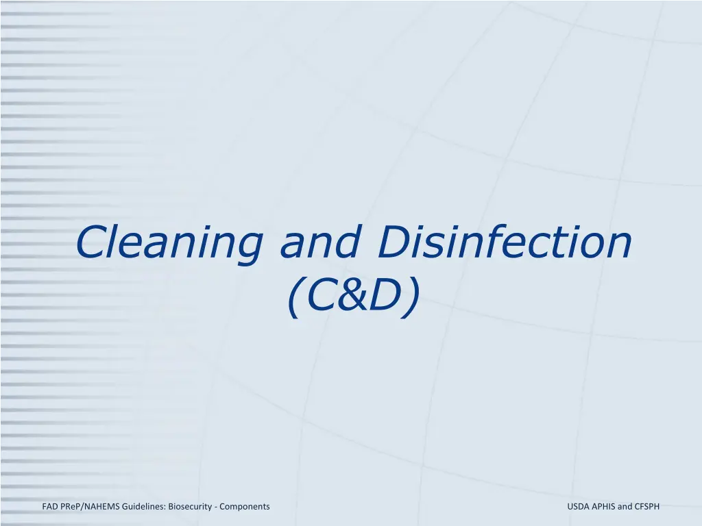 cleaning and disinfection c d