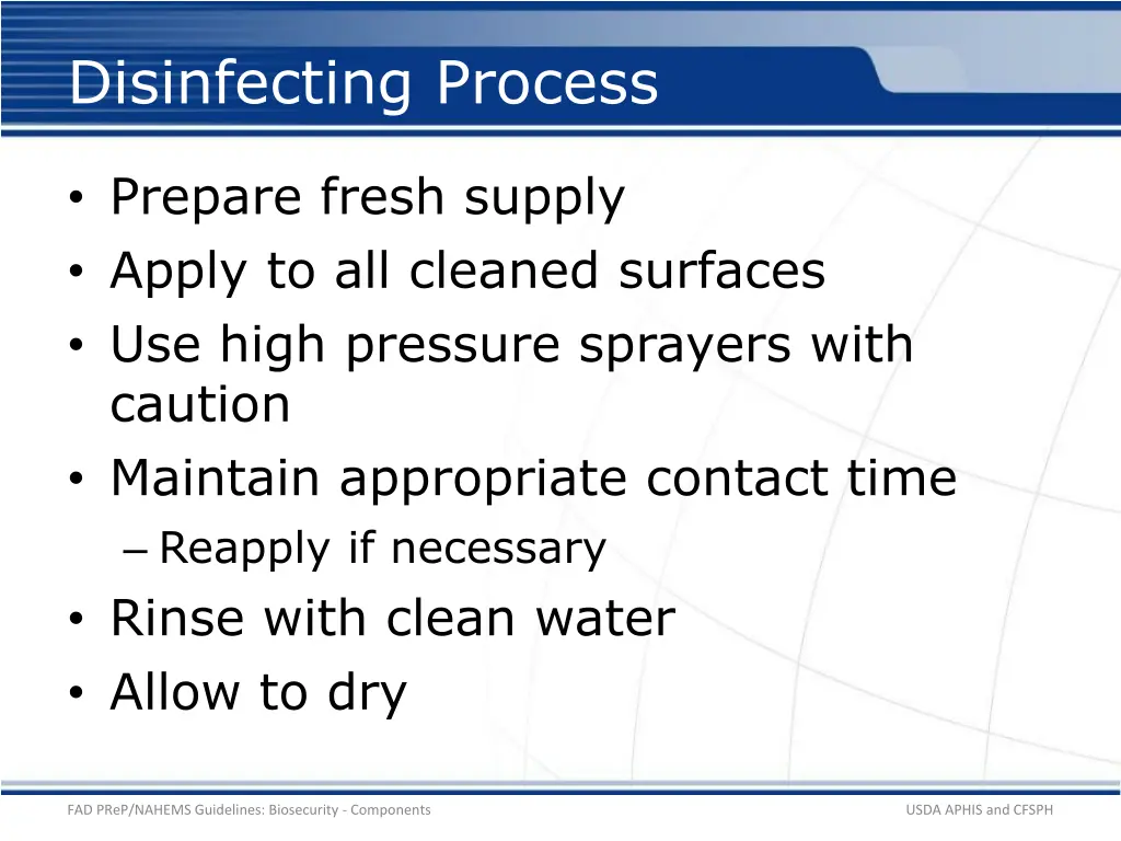 disinfecting process