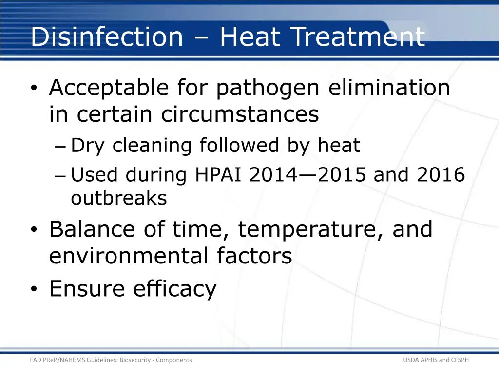 disinfection heat treatment