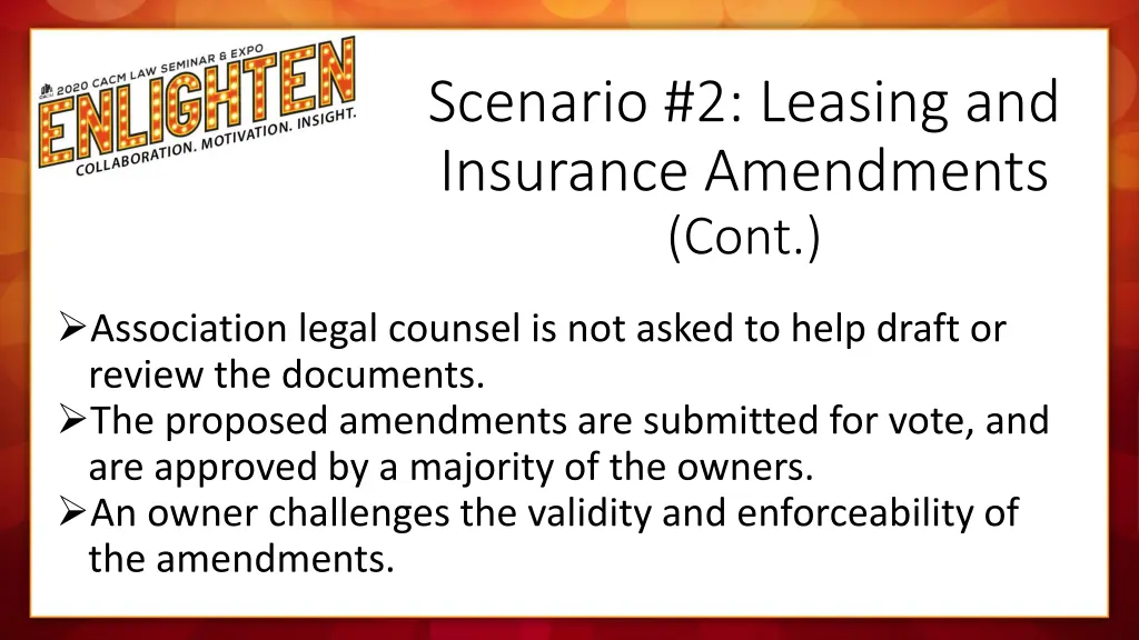 scenario 2 leasing and insurance amendments cont