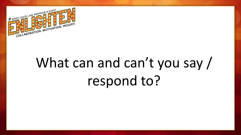 what can and can t you say respond to