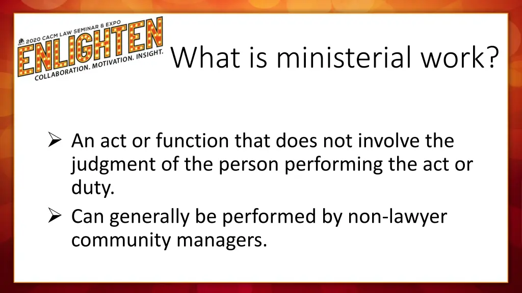 what is ministerial work