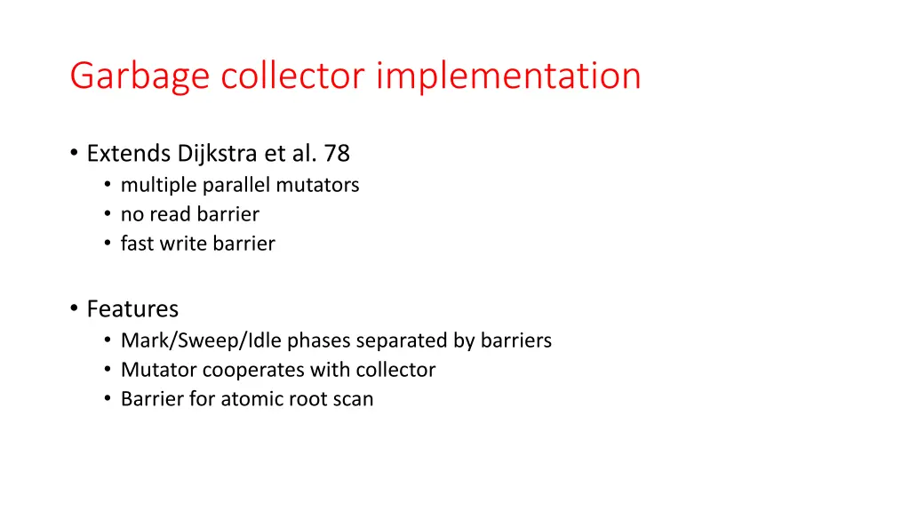 garbage collector implementation