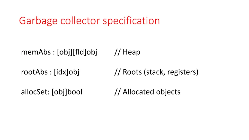 garbage collector specification