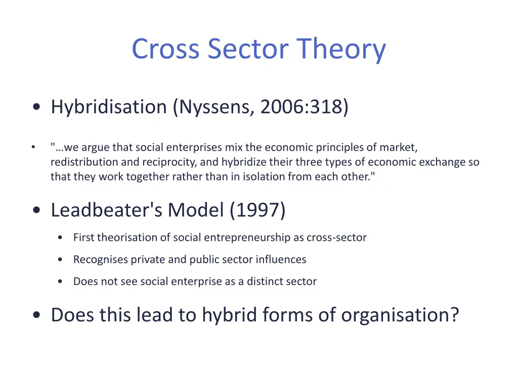 cross sector theory