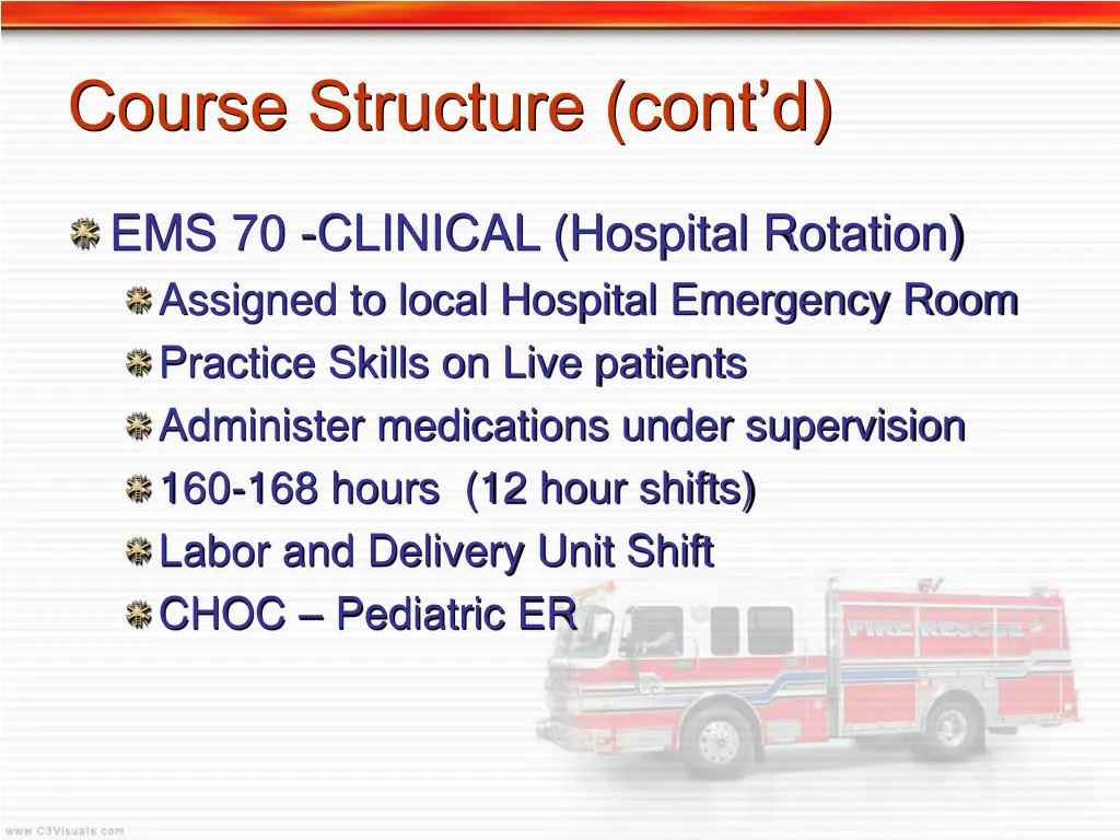 course structure cont d