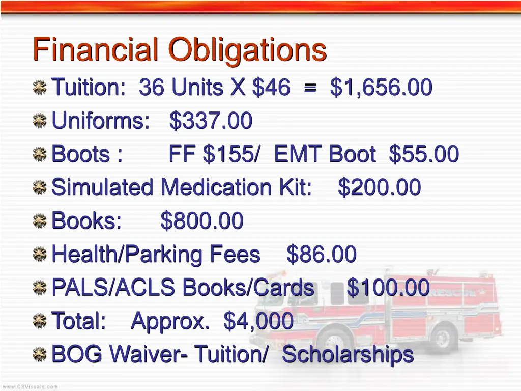 financial obligations tuition 36 units