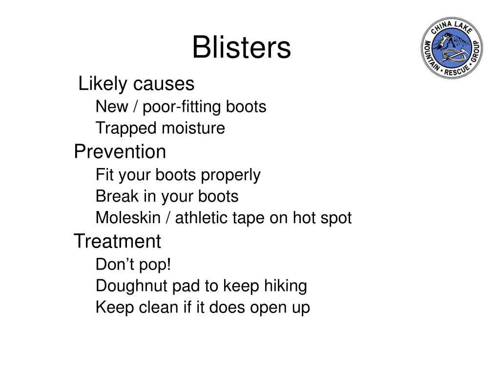 blisters