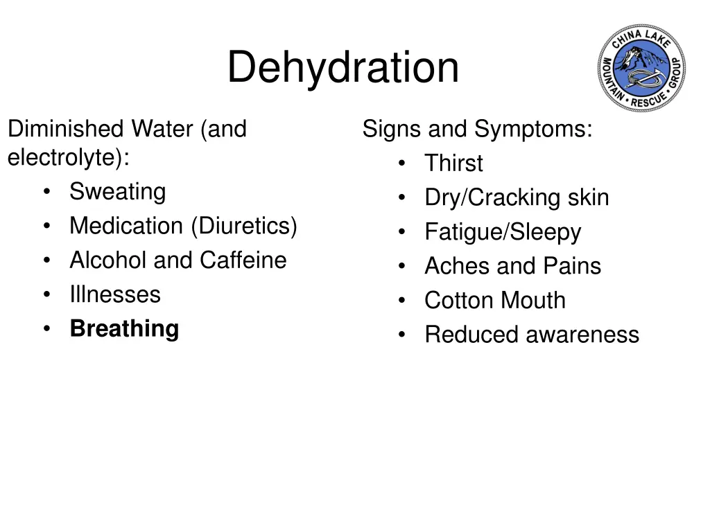 dehydration