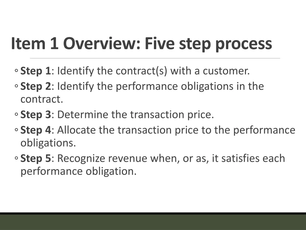 item 1 overview five step process