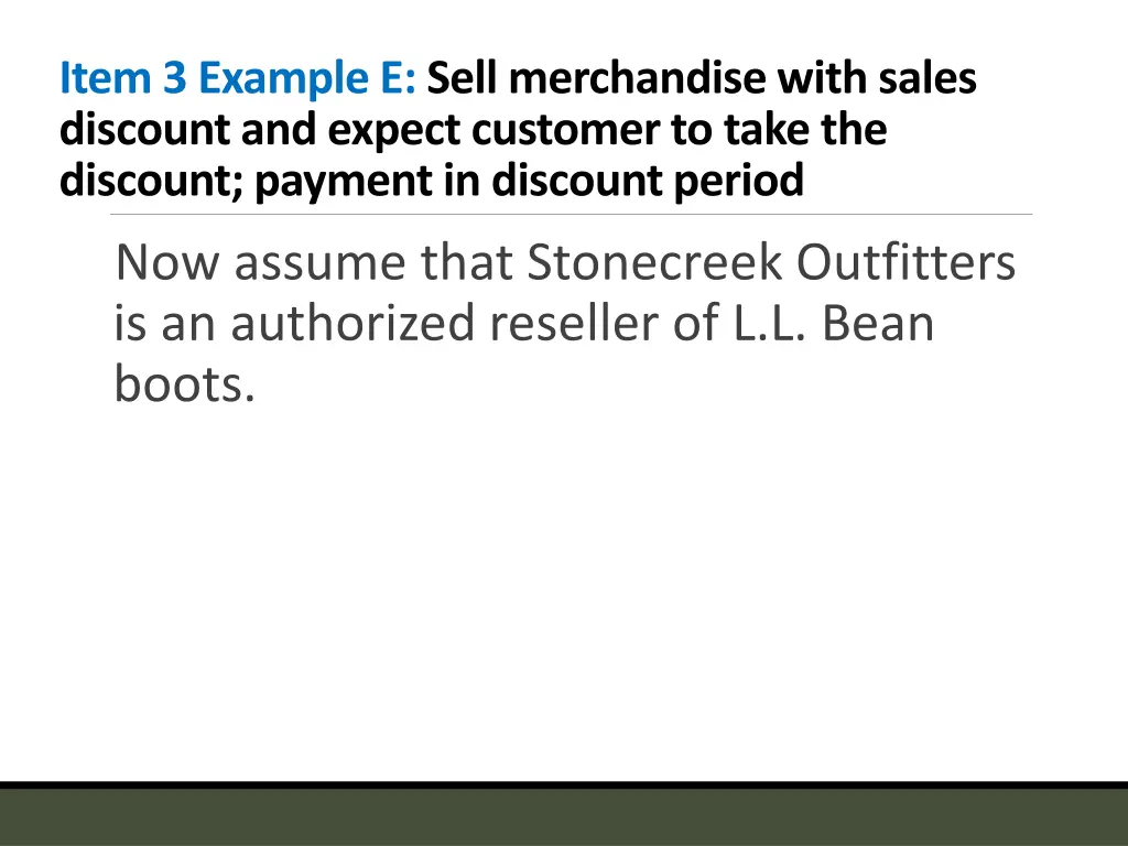 item 3 example e sell merchandise with sales