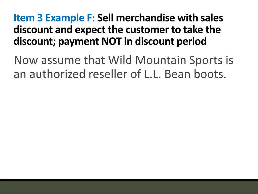 item 3 example f sell merchandise with sales