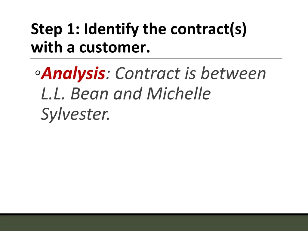 step 1 identify the contract s with a customer