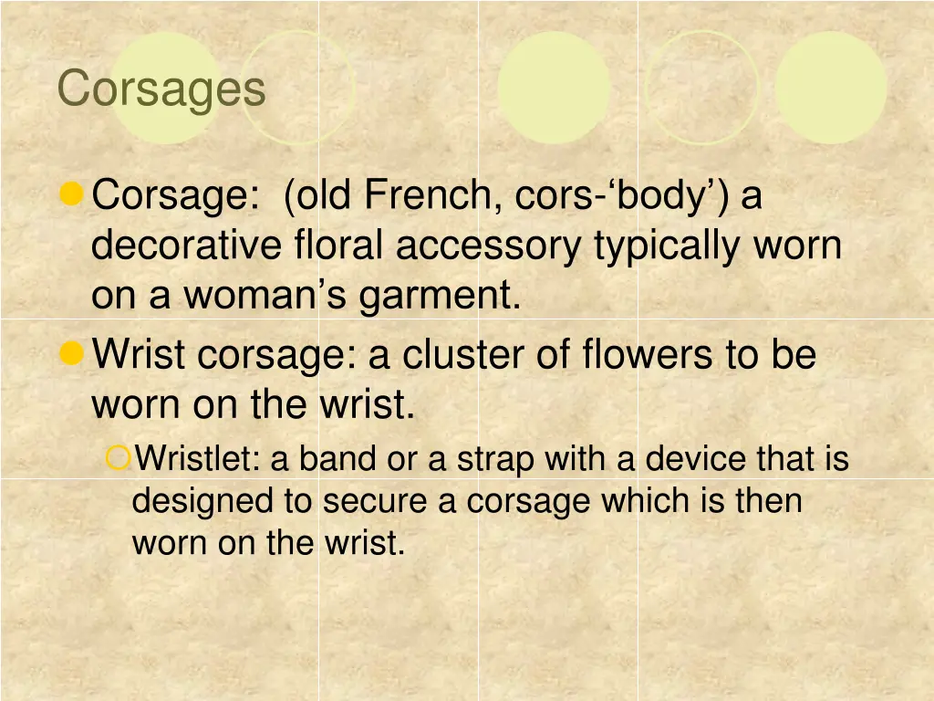 corsages