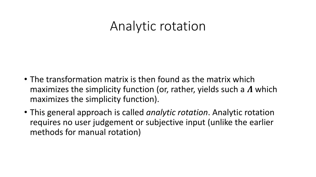 analytic rotation 2