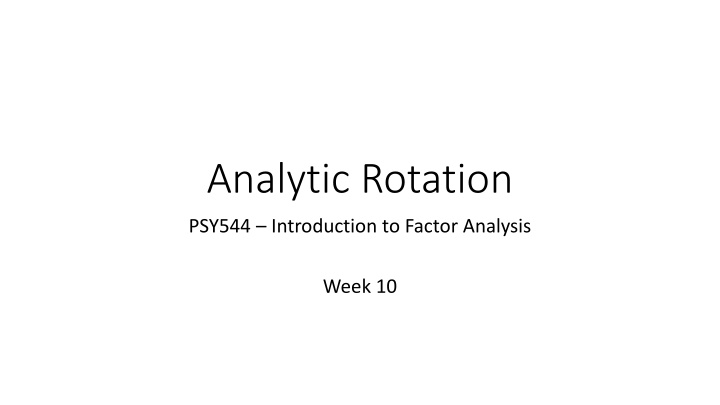 analytic rotation