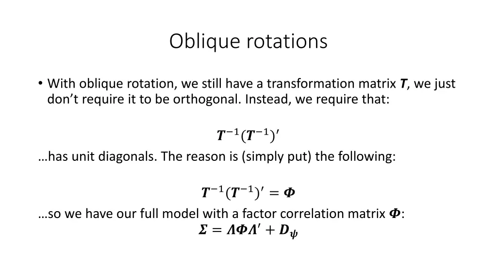 oblique rotations