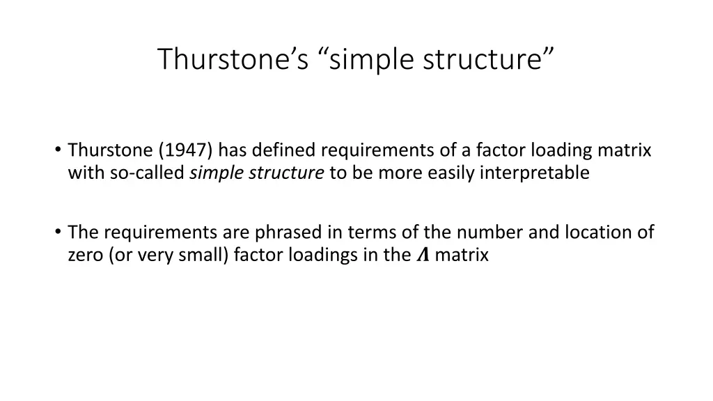 thurstone s simple structure