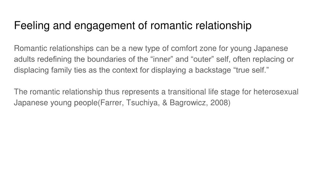 feeling and engagement of romantic relationship 2