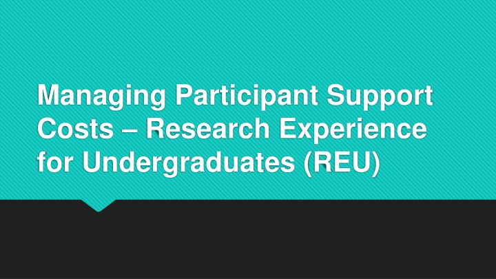 managing participant support costs research