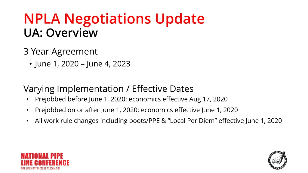 npla negotiations update ua overview