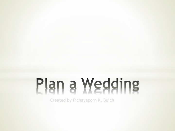 plan a wedding