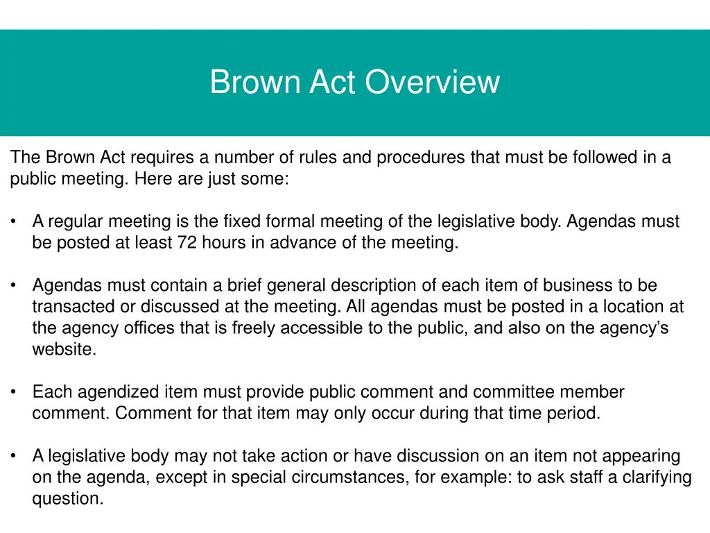 brown act overview 1