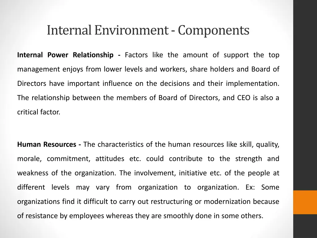 internal environment components 2