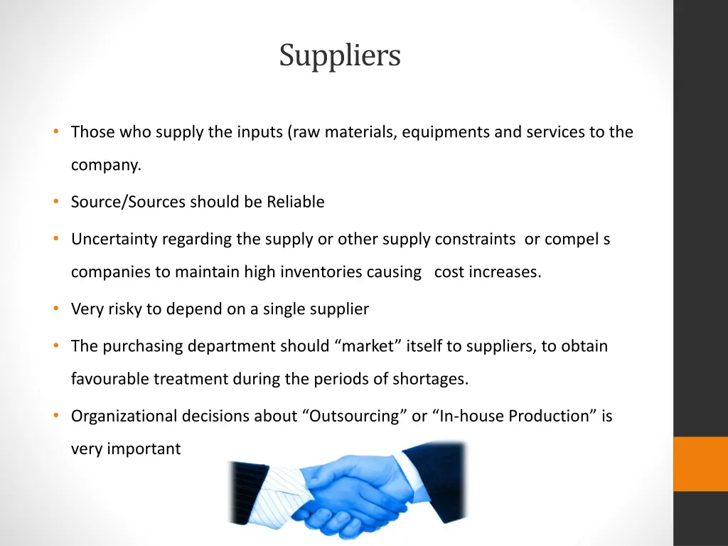 suppliers