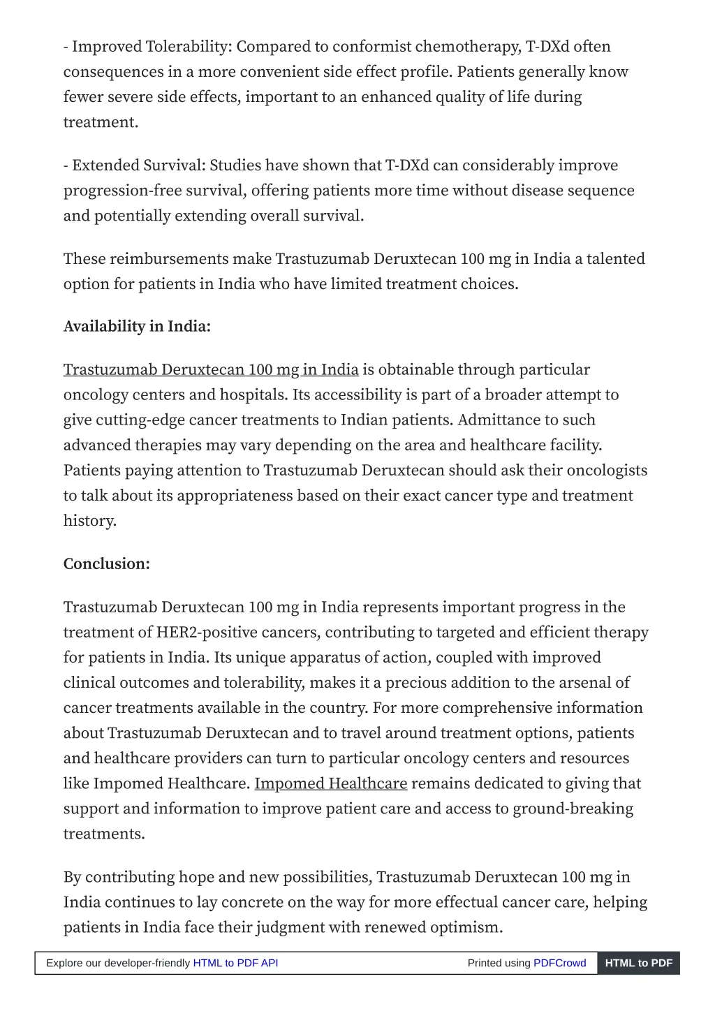 improved tolerability compared to conformist