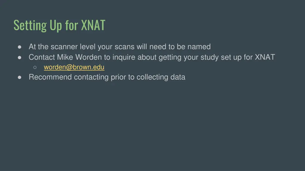 setting up for xnat