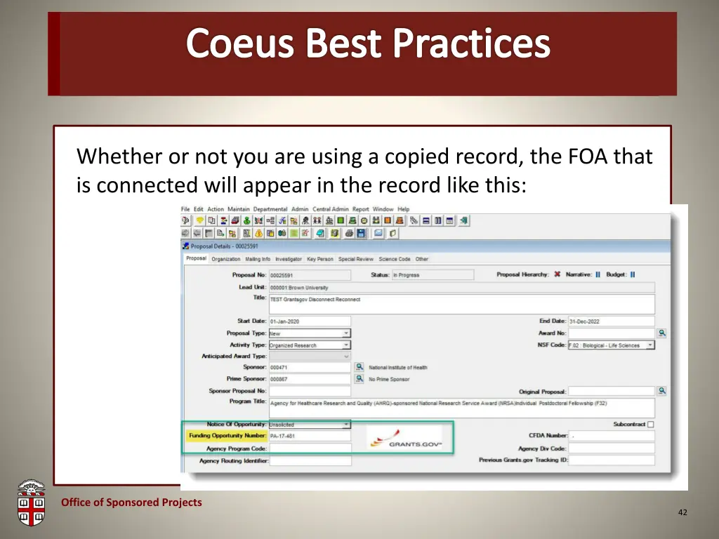 osp brown bag coeus best practices 1