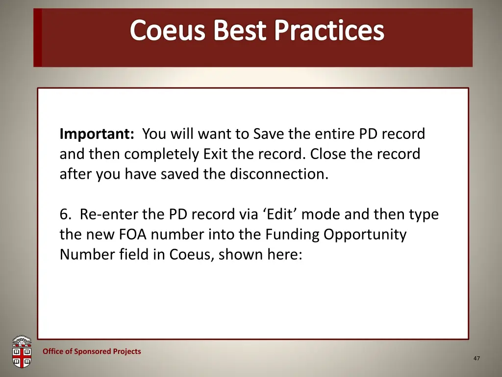 osp brown bag coeus best practices 6